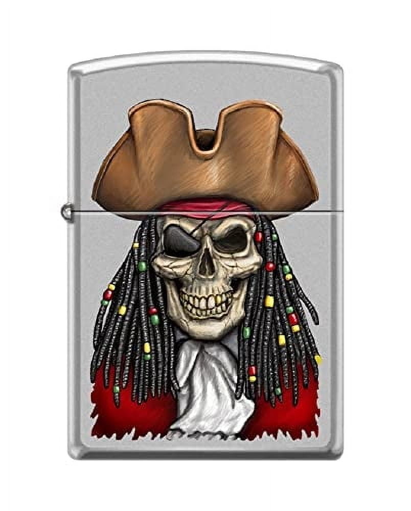 Zippo Lighter- Skull Design Windproof Lighter (Pirate Captain #Z5547)