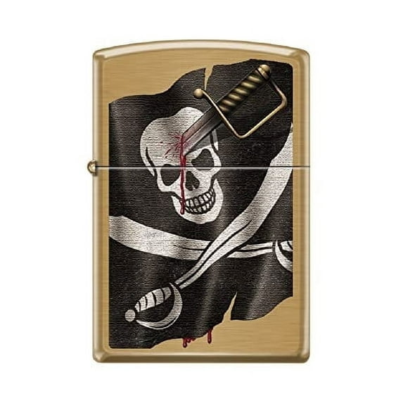 Zippo Lighter- Skull Design Windproof Lighter (Pirate Flag #Z6009)