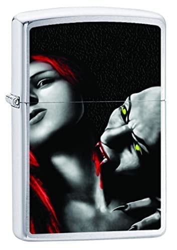 Zippo Lighter- Skull Design Windproof Lighter (Vampire Dracula Z5002)