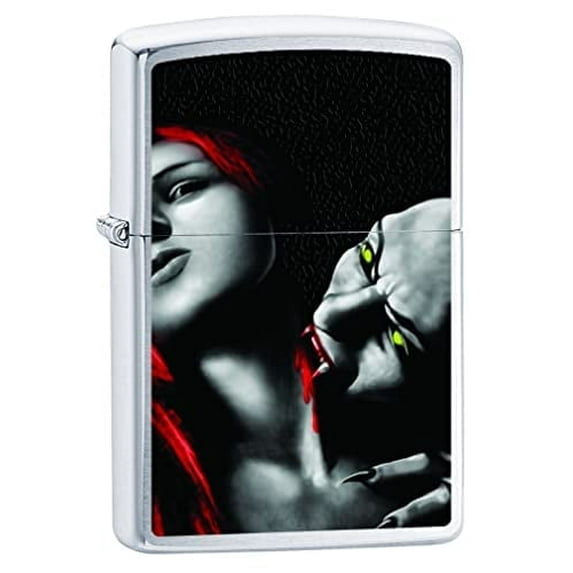 Zippo Lighter- Skull Design Windproof Lighter (Vampire Dracula Z5002)