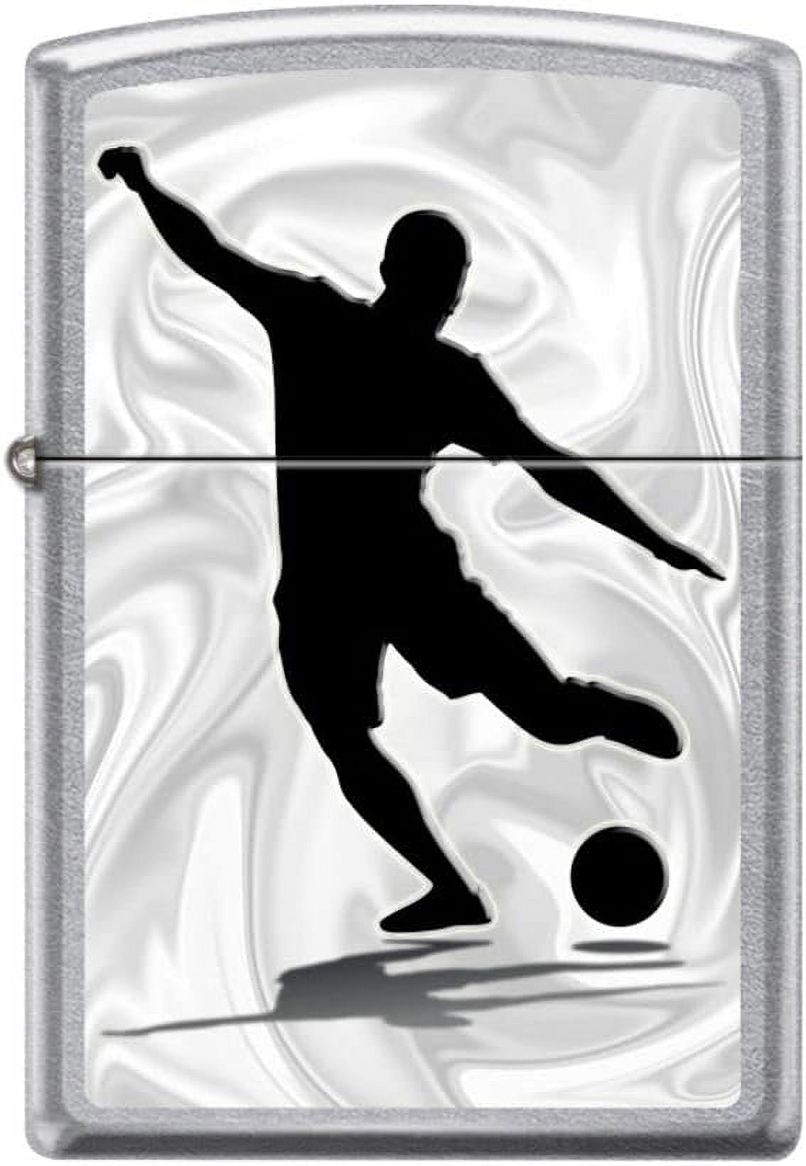 Zippo Lighter- Soccer Player Kick Design Street Chrome Windproof Lighter #Z5266