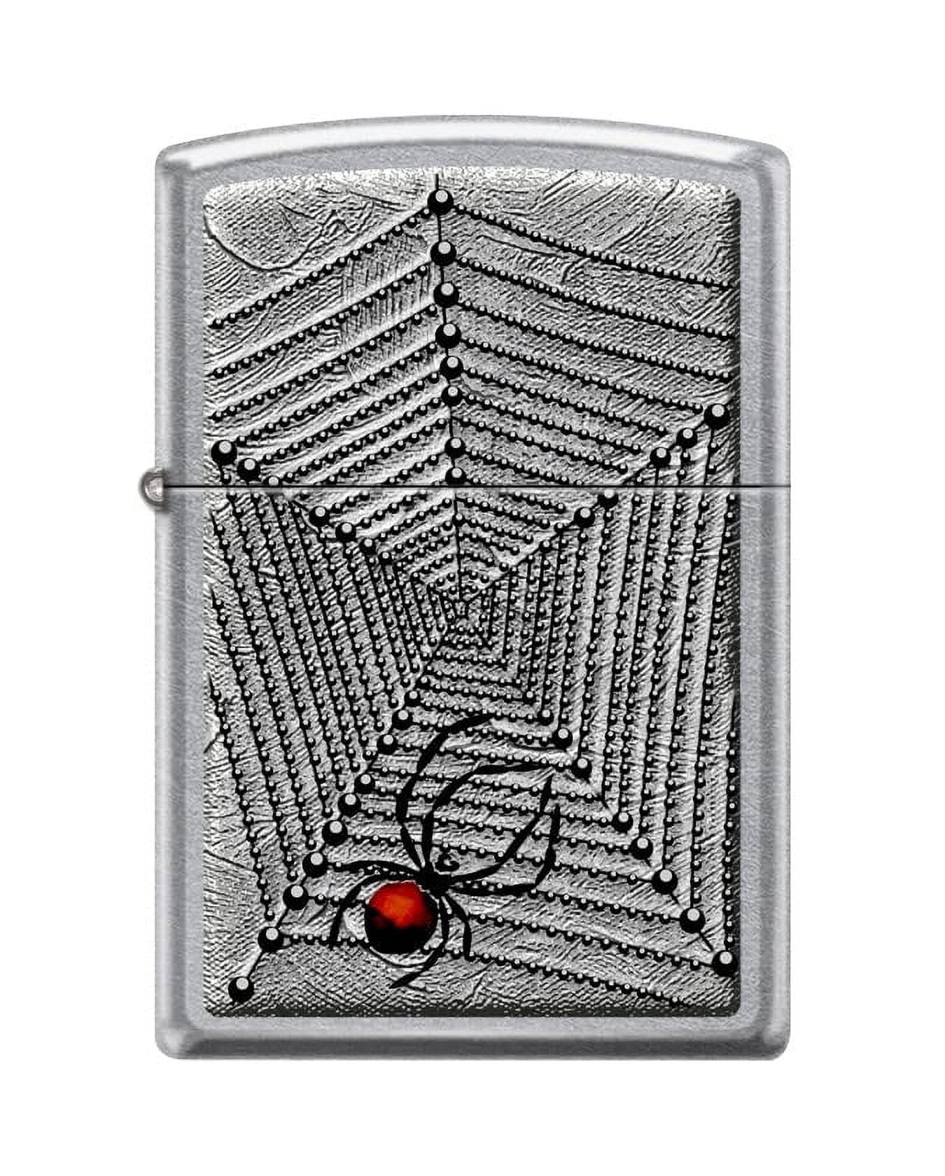 Zippo Lighter-Spiderweb Street Chrome Windproof Lighter #Z5401