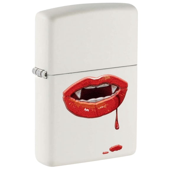 Zippo Lighter: Texture Lips - White Matte 48656