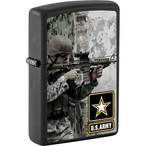 Zippo Lighter- U.S. Army Soldier Camouflage Black Matte Windproof Lighter #Z5019
