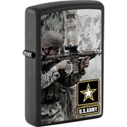 Zippo Lighter- U.S. Army Soldier Camouflage Black Matte Windproof Lighter #Z5019