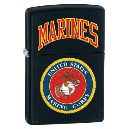 Zippo Lighter: U.S. Marines Logo - Black Matte 81163