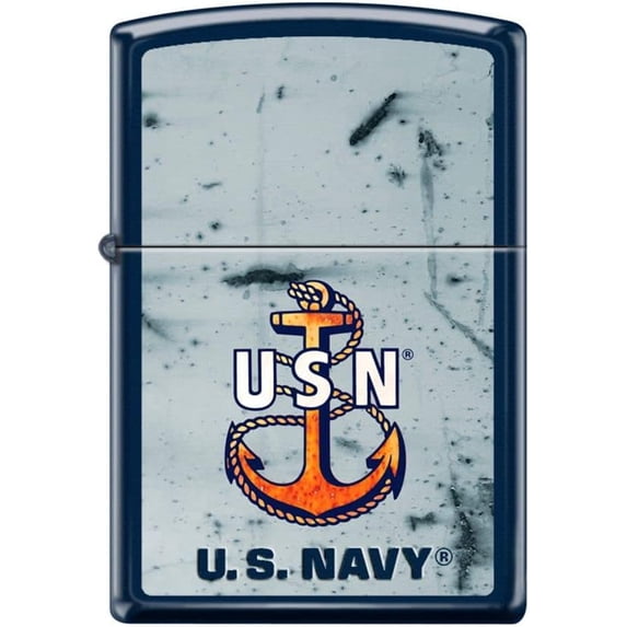 Zippo Lighter- United States Navy USN Anchor Navy Matte Windproof Lighter #Z5025