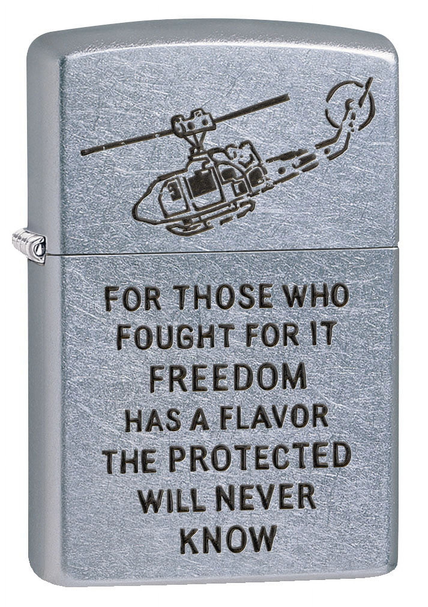 Zippo Lighter: Vietnam Trench Art, Freedom - Street Chrome 80785