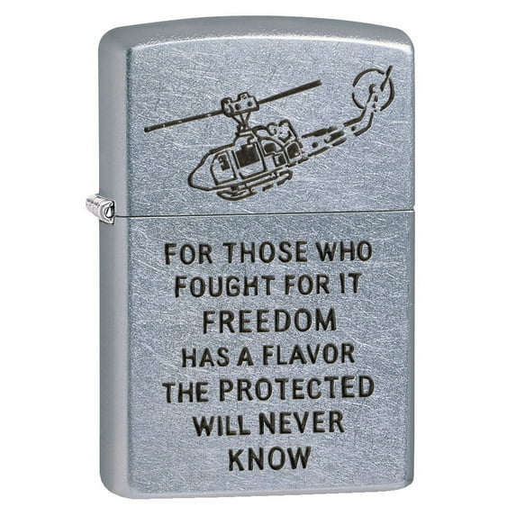 Zippo Lighter: Vietnam Trench Art, Freedom - Street Chrome 80785