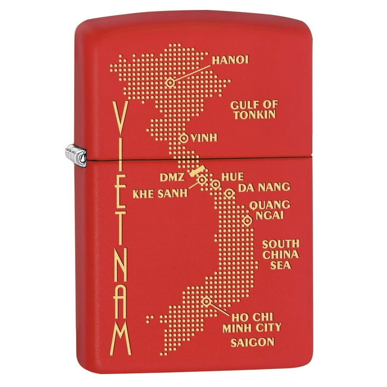 Zippo Lighter: Vietnam War Map - Red Matte - Walmart.com 