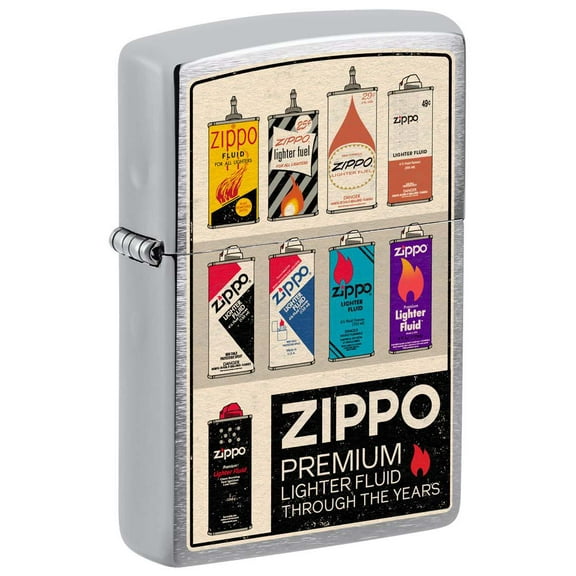Zippo Lighter: Vintage Fuel Cans - Brushed Chrome 81322