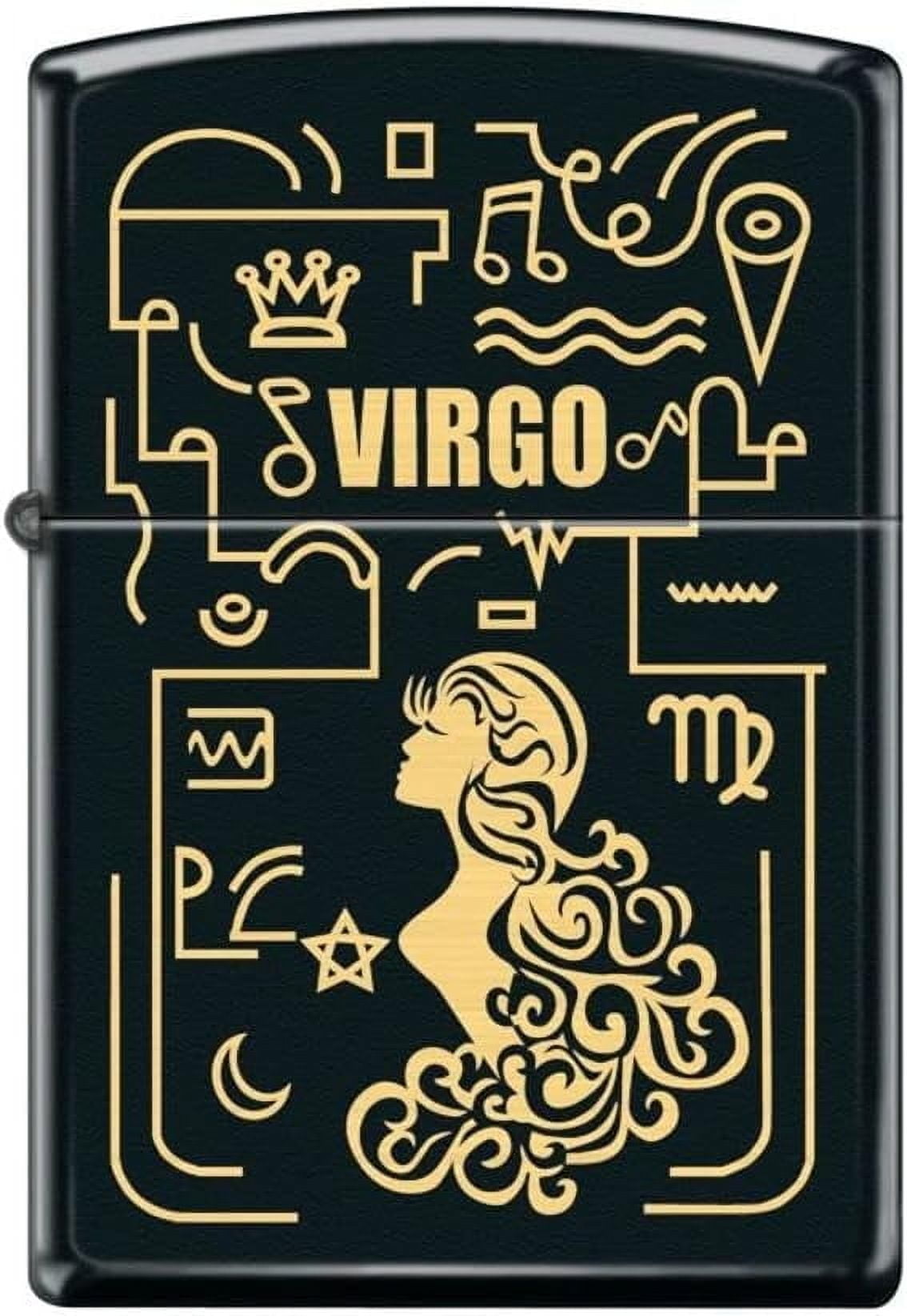 Zippo Lighter- Virgo Zodiac Black Matte Windproof Lighter #Z5309