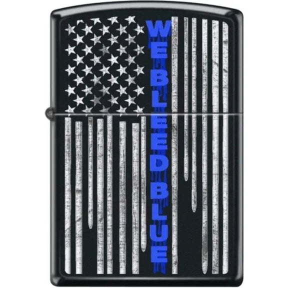 Zippo Lighter - We Bleed Blue Black Matte