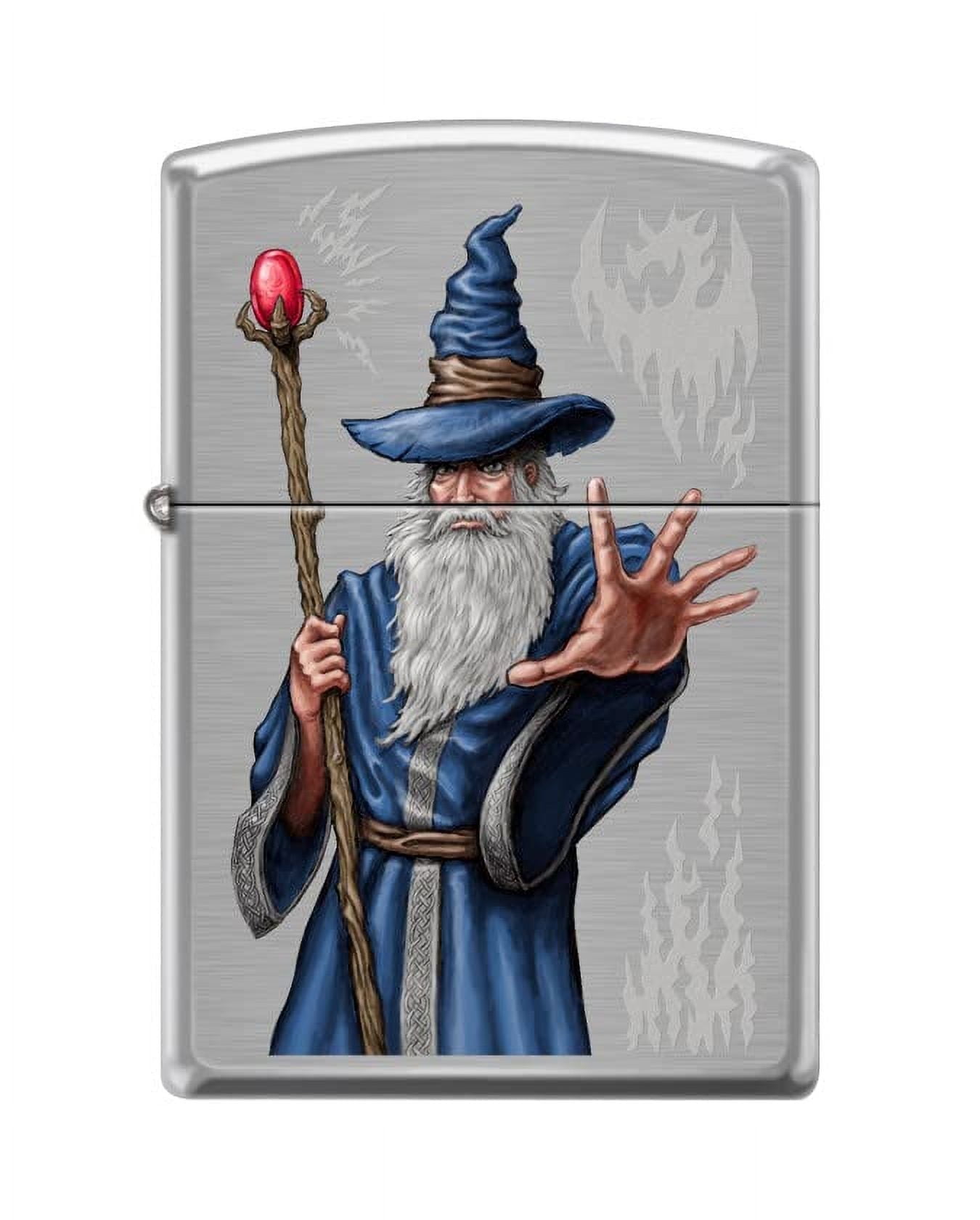 Zippo Lighter-Wizard Brushed Chrome Windproof Lighter #Z5425