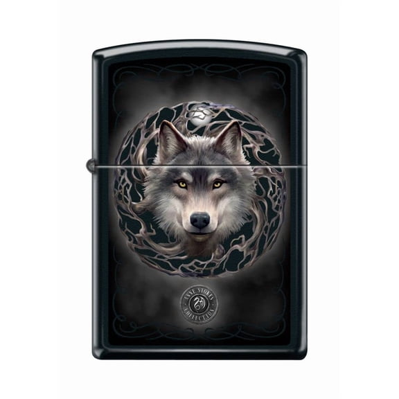 Zippo Lighter- Wolf Moon Black Matte Windproof Lighter #Z5175