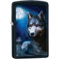 thumbnail image 1 of Zippo Lighter- Wolf and Moon Night Black Matte Windproof Lighter #Z432, 1 of 6