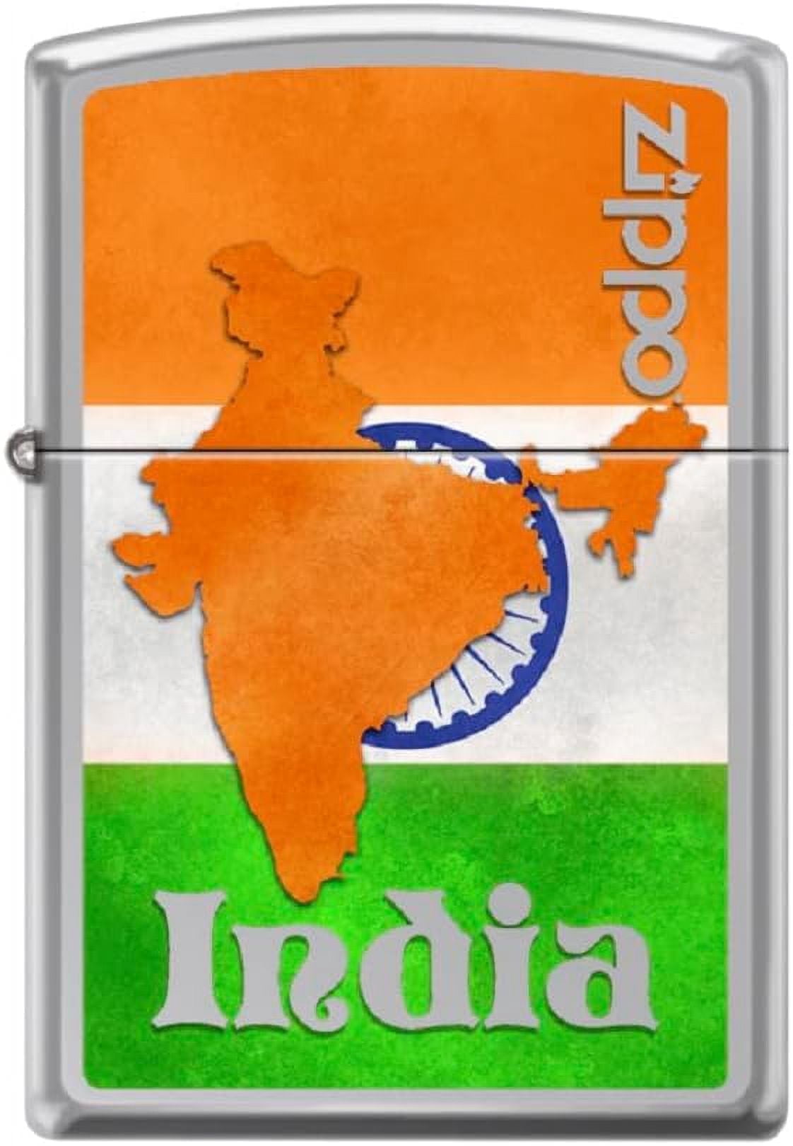 Zippo Lighter- World Country Map Flag Windproof Lighter (India Z5535)