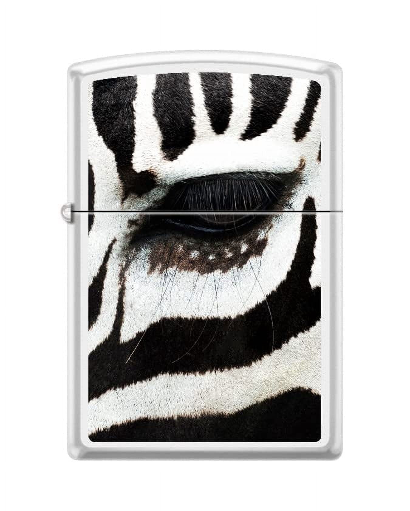 Zippo Lighter-Zebra Eye White Matte Windproof Lighter #Z5476