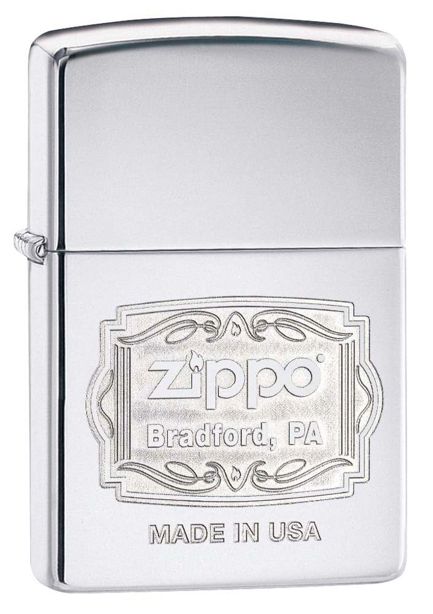 Zippo Lighter: Zippo, Bradford, PA, Engraved - High Polish Zippo Lighter: Zippo, Bradford, PA, Engraved - High Polish