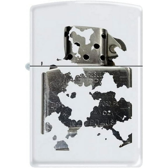 Zippo Lighter- Zippo and Flame Logo Windproof Lighter (Zippo Map Z5484)