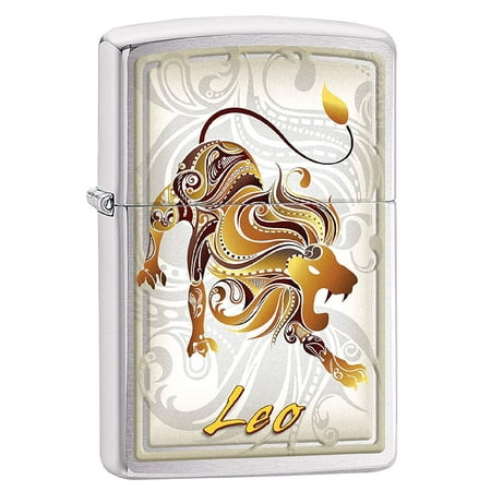 Zippo Lighter - Zodiac Sign Personalized Customize Message Engraving on Backside (Leo) #Z509
