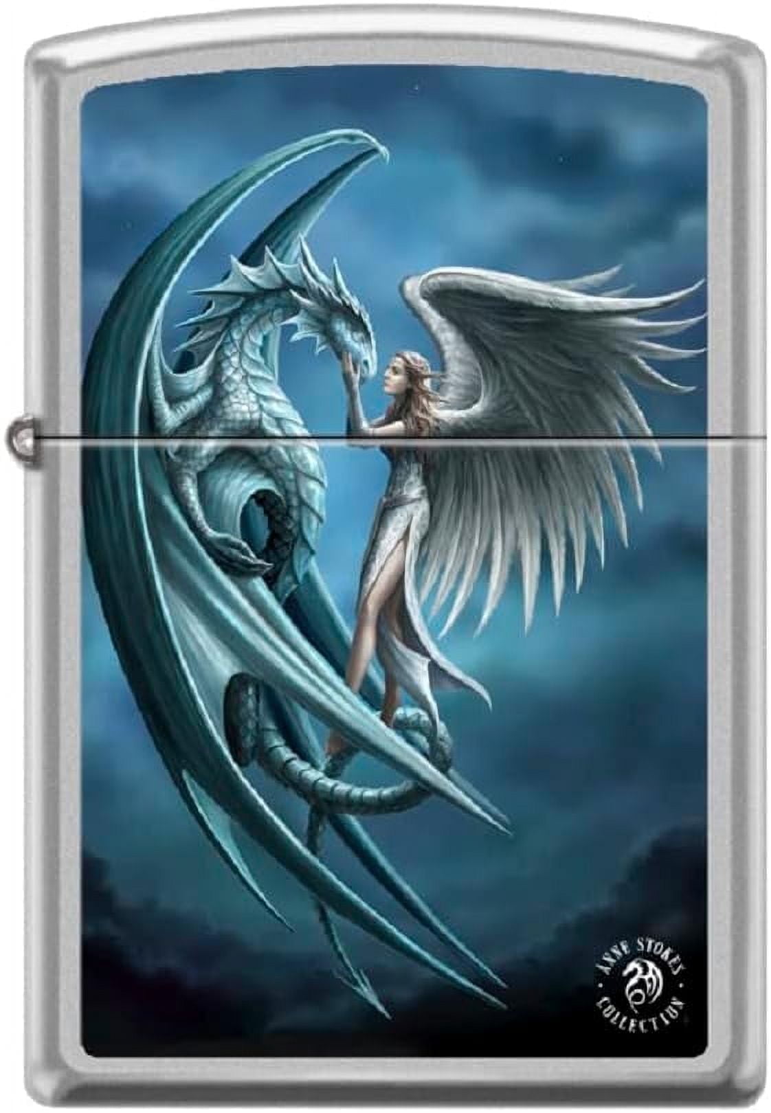 Zippo Lighter -for Anne Stokes Dragons Girls Woman Fantasy Wings #Z5336