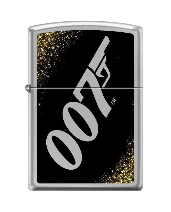 Zippo Lighter -for James Bond 007 Goldfinger Glitter High Polish Chrome #Z5357
