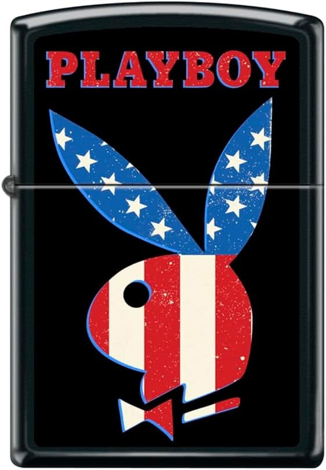 Zippo Lighter -for Playboy Rabbit Head Bunny Playboy Rabbit Head USA Flag Z5558