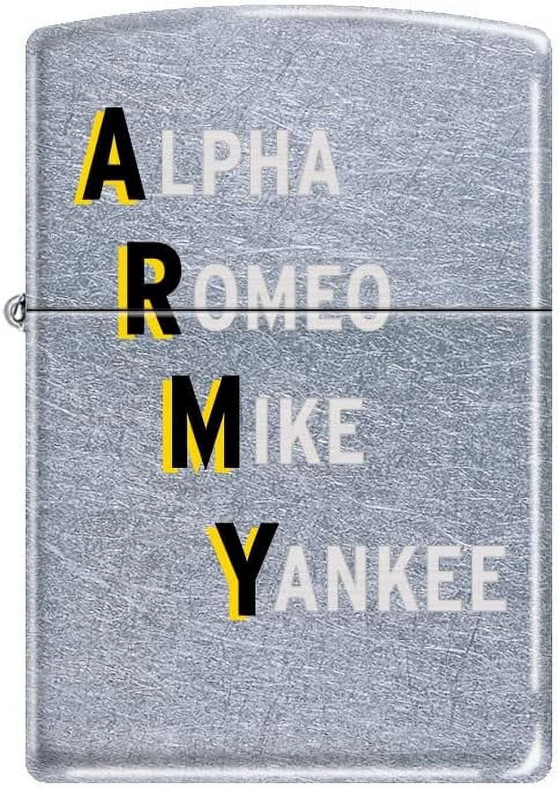 Zippo Lighter -for U.S. Army USA Alpha Romeo Mike Yankee United States #Z5364