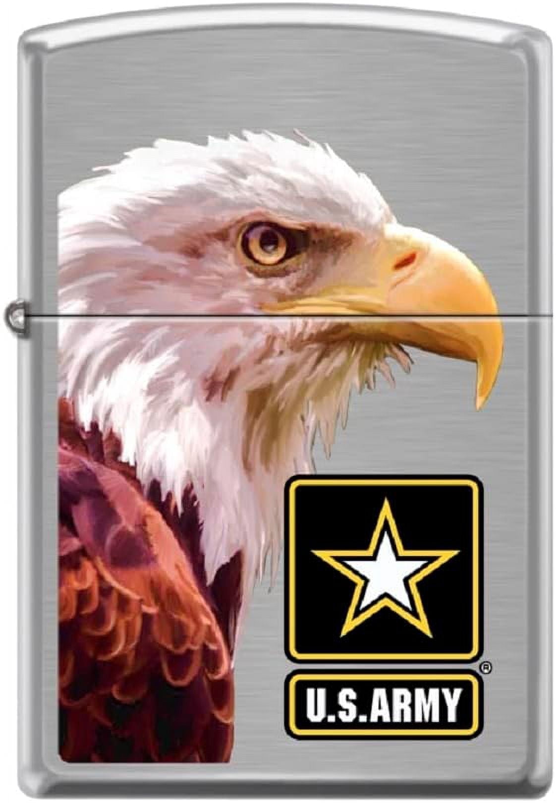 Zippo Lighter -for U.S. Army USA Military Eagles Head High Polish #Z5355