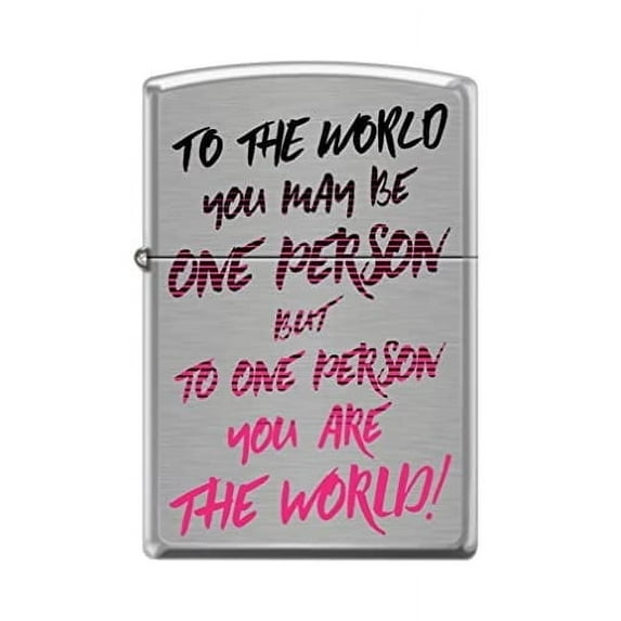 Zippo Lighter- to The World-One Person Brushed Chrome Windproof Lighter #Z5209