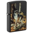 thumbnail image 1 of Zippo Lighter: Wolf in Fall Woods by Linda Pickens - Black Matte 48970, 1 of 6