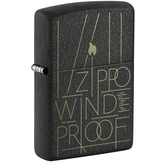 Zippo Line Art Zippo Design Black Crackle Pocket Lighter