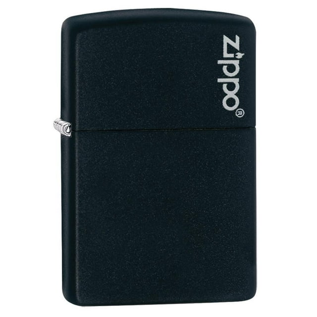 Zippo Logo Black Matte Windproof Pocket Lighter