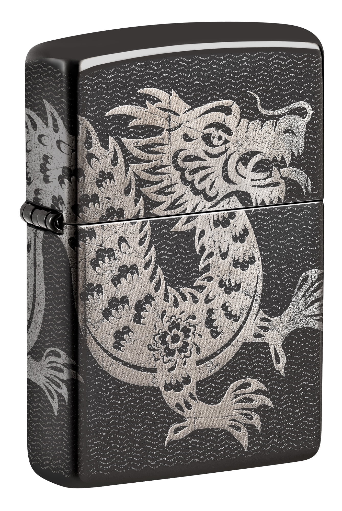 Zippo Lucky Dragon Design High Polish Black Pocket Lighter