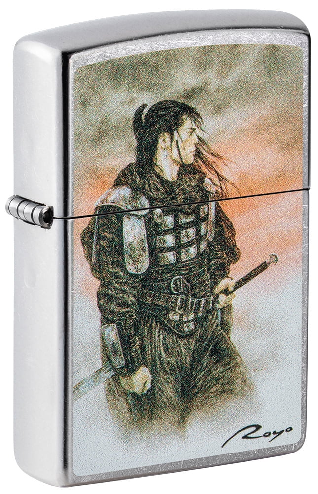 Zippo Luis Royo Warrior Street Chrome Pocket Lighter