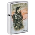 thumbnail image 1 of Zippo Luis Royo Warrior Street Chrome Pocket Lighter, 1 of 6