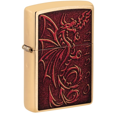 Zippo Medieval Mythological Dragon Brushed Brass Pocket Lighter