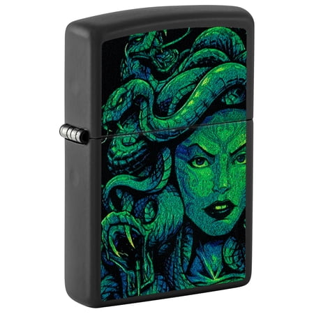 Zippo Medusa Design Black Matte Pocket Lighter