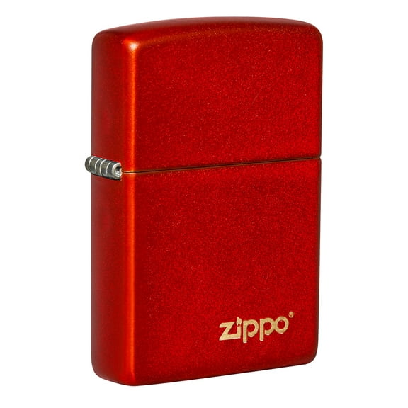 Zippo Metallic Red Matte Zippo Logo Pocket Lighter