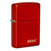 Zippo Metallic Red Matte Zippo Logo Pocket Lighter