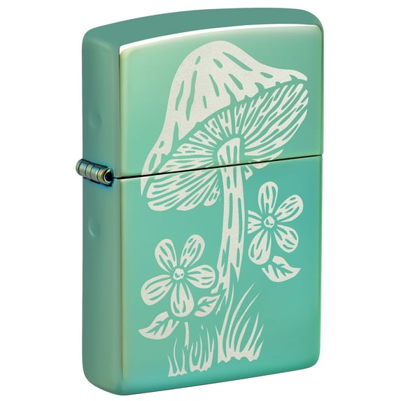 Zippo Mushroom Design High Polish Green Pocket Lighter