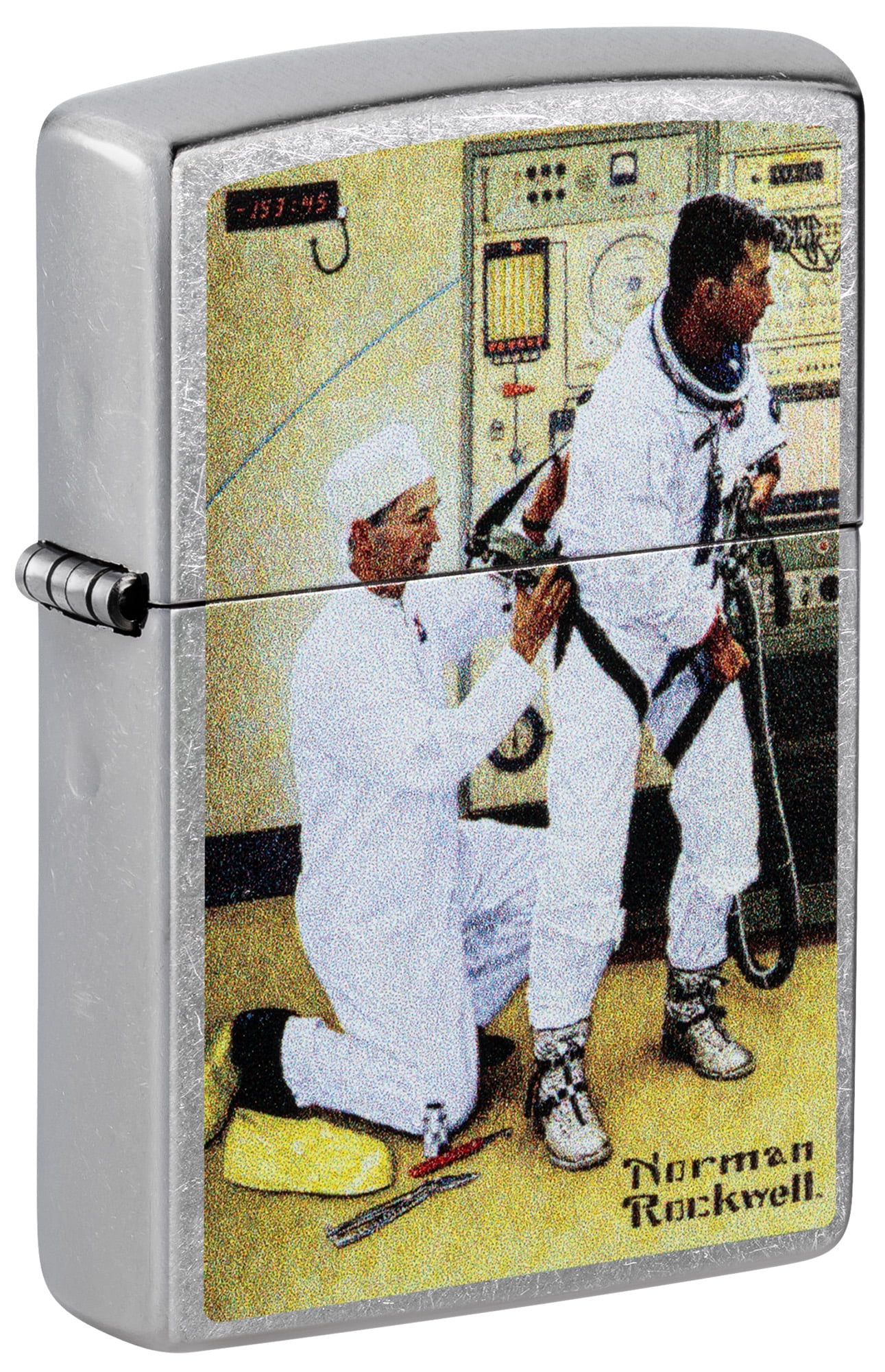 Zippo Norman Rockwell Astronaut Street Chrome Pocket Lighter