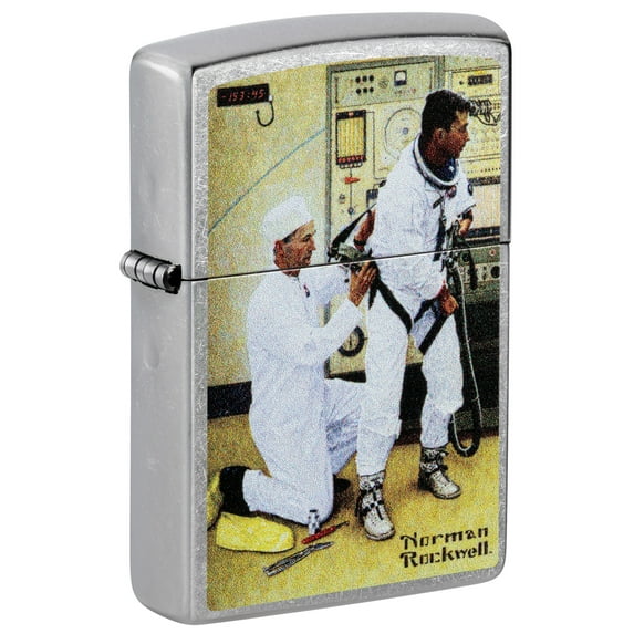 Zippo Norman Rockwell Astronaut Street Chrome Pocket Lighter