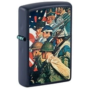 Zippo Norman Rockwell To Make Men Free Navy Matte Pocket Lighter