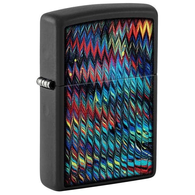 Zippo Paint Pour Design Black Matte Pocket Lighter