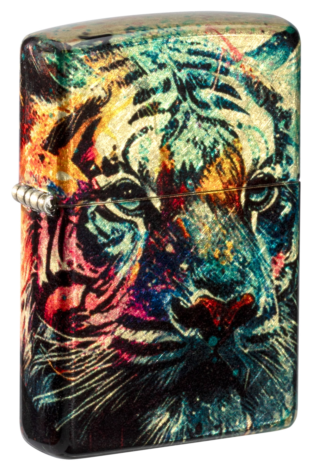 Zippo Painted Tiger Design 540 Tumbled Brass Pocket Lighter