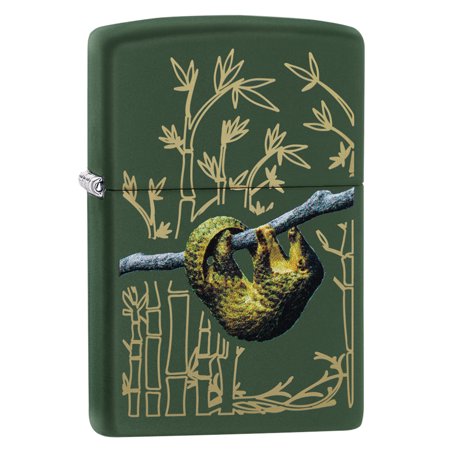 Zippo Pangolin Design Green Matte Pocket Lighter