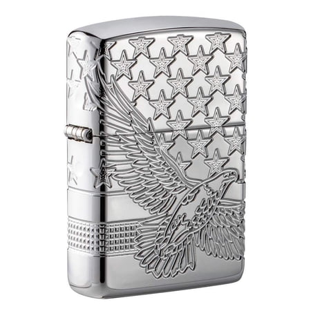 Zippo Patriotic Design High Polish Chrome Pocket Lighter