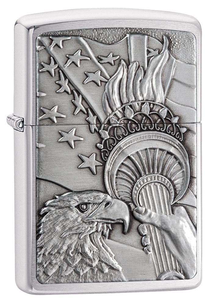 Zippo USA High Polish Chrome Pocket Lighter with American